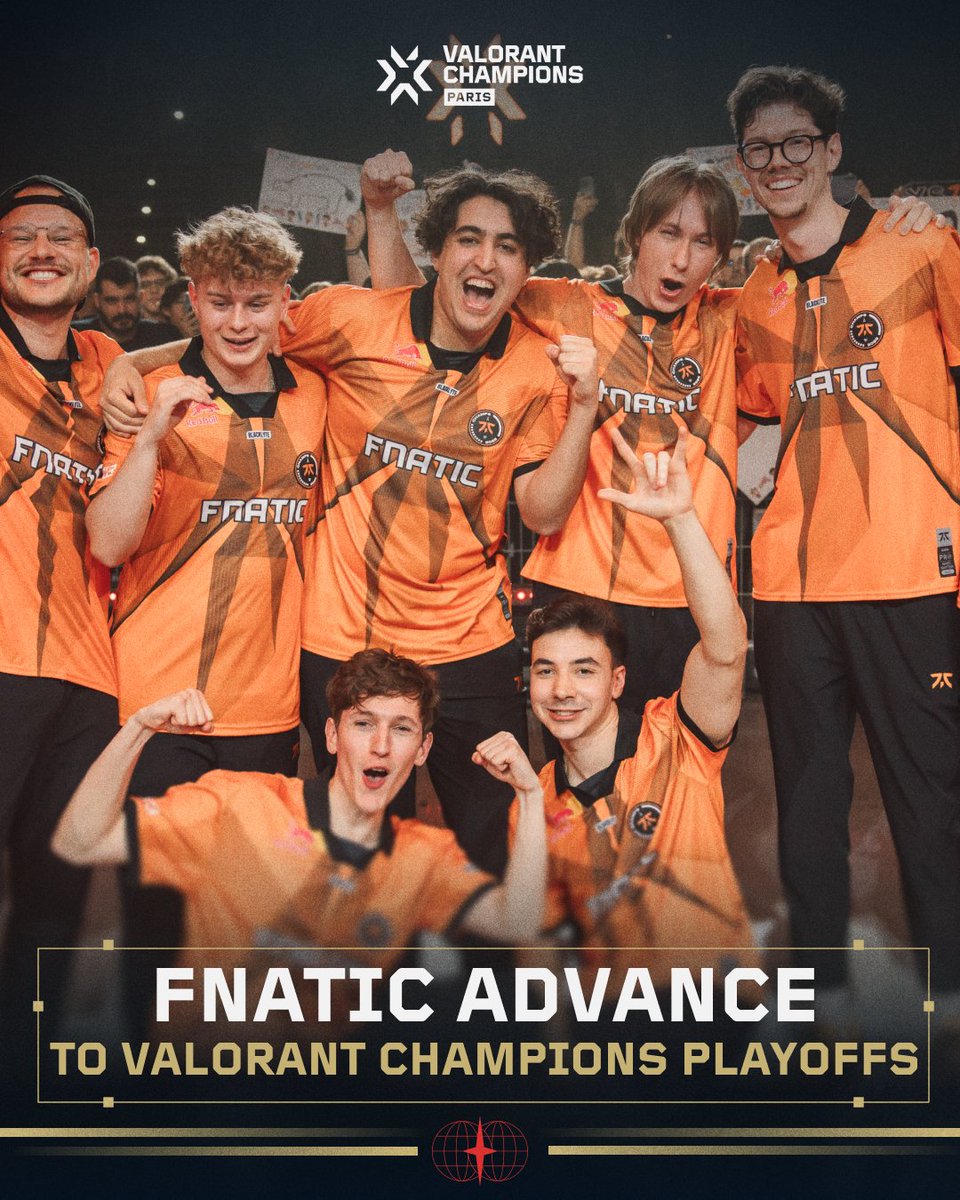 Right at home.

<a href="/FNATIC/">FNATIC</a> are BACK in #VALORANTChampions Playoffs!