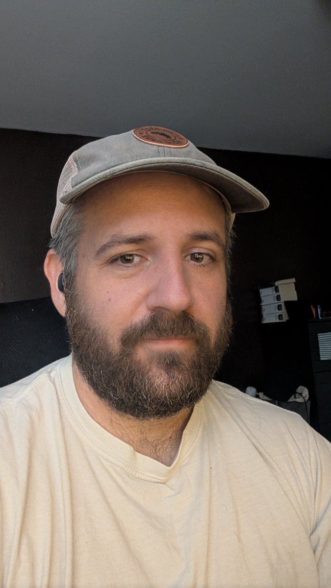 Jdean419's tweet photo. Hat on indoors because I didn't want to brush the bed head. #FunctioningAdult https://t.co/DaQkpe0EiW