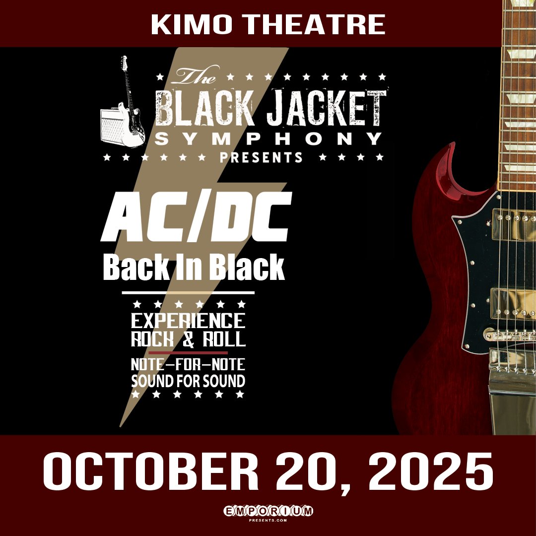 🎸 The Black Jacket Symphony Presents: AC/DC’s iconic album Back in Black live in its entirety at the Kimo Theatre!

📆 Monday, October 20th | Doors 6:30pm

#kimotheatre #abqconcerts #theblackjacketsymphony #abqdowntown #abqlivemusic #nmconcerts