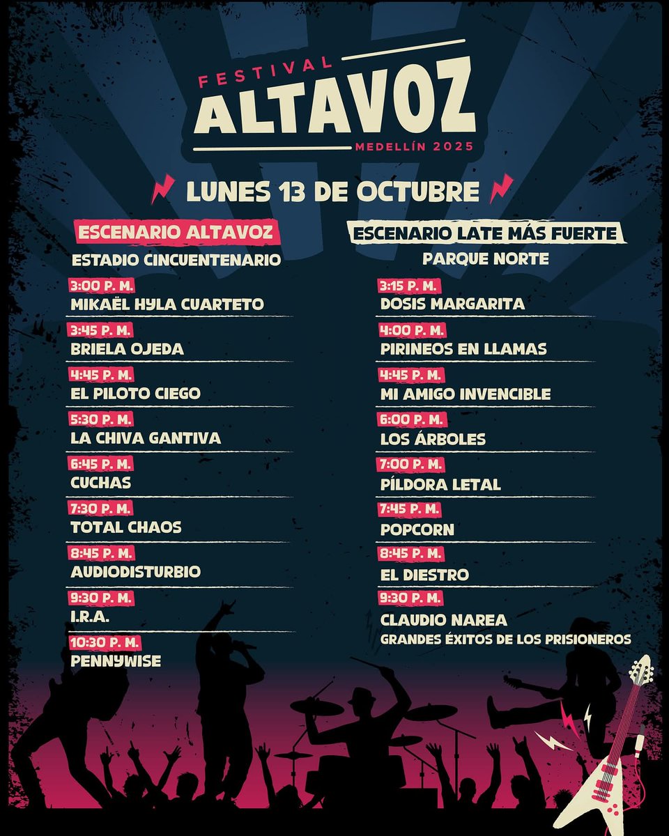 ¡Programación! 💥

📢 FESTIVAL INTERNACIONAL ALTAVOZ 📢 

11, 12 y 13 de Octubre 🚀