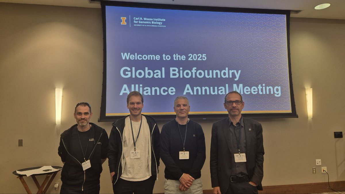 🌍 The Paris Biofoundry joined the Global Biofoundry Alliance Summit 2025 (Sept 18–19, <a href="/UofIllinois/">University of Illinois</a> 🇺🇸)!

A unique moment to connect with biofoundries worldwide &amp; shape the future of synthetic biology together.

#ParisBiofoundry #GBA2025 #SyntheticBiology #Innovation <a href="/SLemaire75/">Stéphane Lemaire</a>