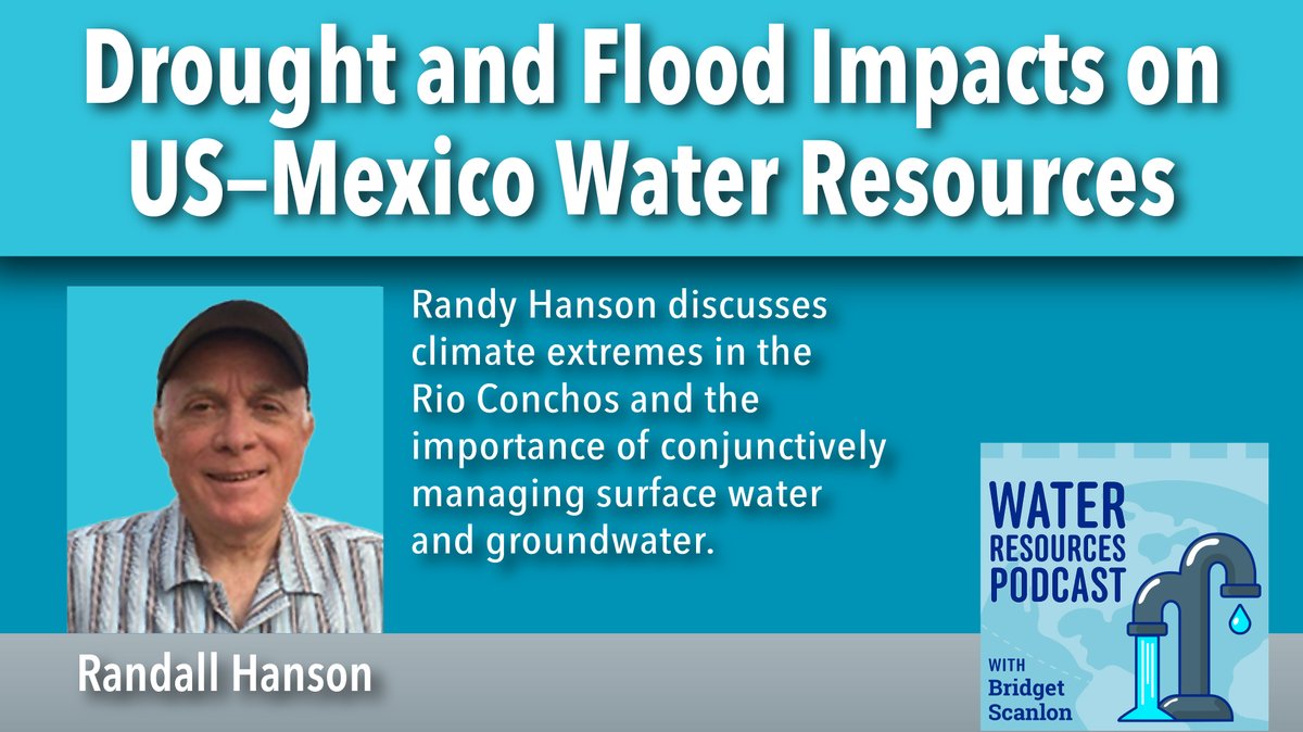 WaterResPod's tweet photo. 🐟🐚🌄Welcome and Bienvenidos! In this episode, Randy Hanson discusses climate extremes in the Rio Conchos and the importance of conjunctive water management of surface water and groundwater. Tune in here: https://t.co/0JPKt9Lx8G 

#Mexico #America #watermanagement #river #water https://t.co/BHQF8ecvDc