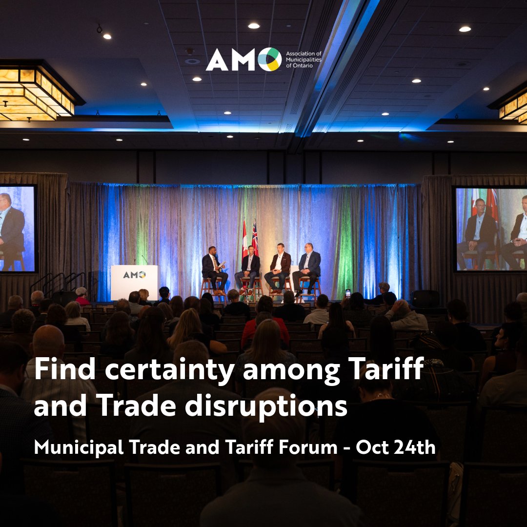 We might not know what the future holds, but we do know that bringing together experts, partners and key stakeholders at AMO’s upcoming Municipal Trade and Tariff Forum on October 24th is the critical next step. 

amo.on.ca/events-trainin…

#Tariff #Trade #OnPoli #CdnPoli