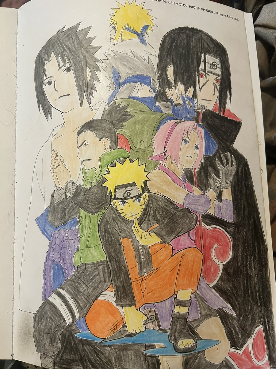 FJerry20's tweet photo. I have taken up coloring in my spare time. A couple months ago I picked up this Naruto Shippuden Coloring book and these are just a few pages that I have completed in my spare time. #Naruto #narutoshippuuden https://t.co/SdidAYu5mc