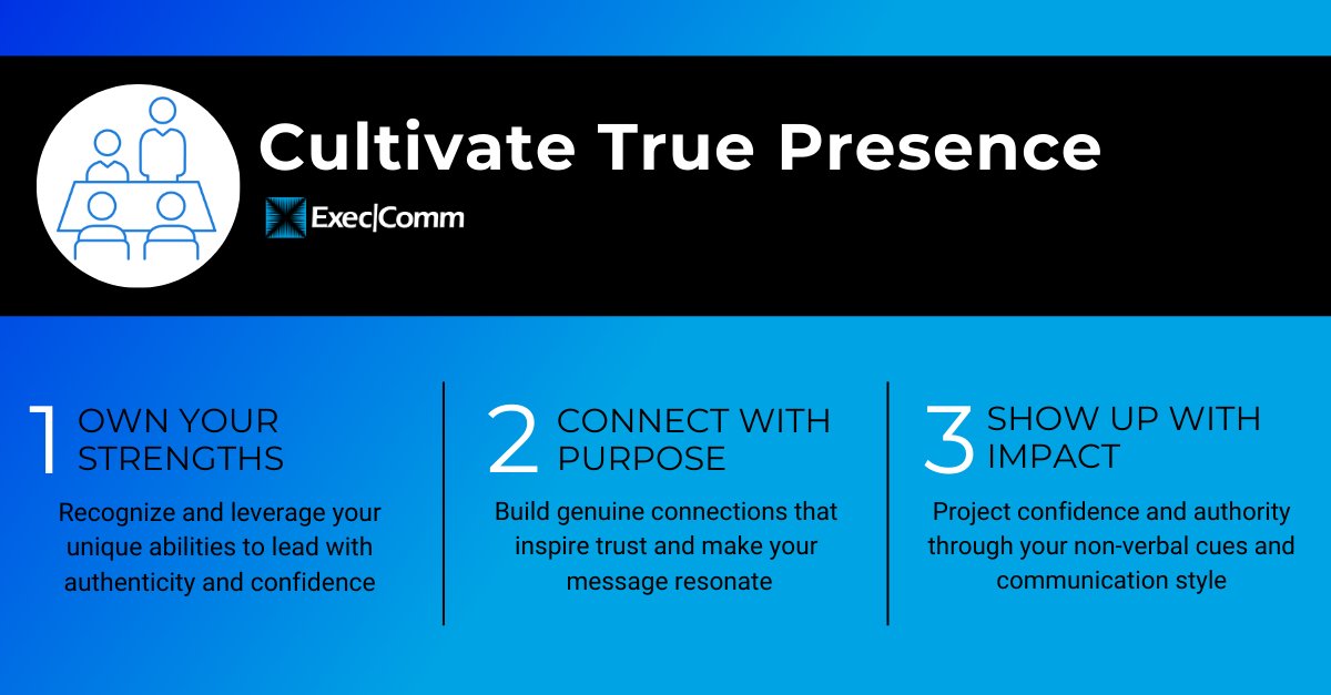 🌟 Many leaders hold back—not from lack of skill, but from fear of perception.

Join our Executive Presence Workshops to uncover strengths, connect authentically &amp; project confidence that inspires impact.

Learn more: ow.ly/1Wxv50WYZSk

#ExecutivePresence #ExecComm
