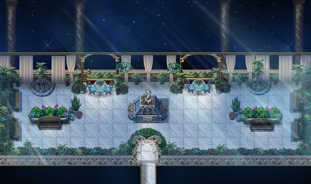 VasilicaSandutu's tweet image. Balcony commission map design for Leyline Chronicles 2
#rpg #pixelart #parallax  #mapdesign #rpgmakermz #balcony #nightsky