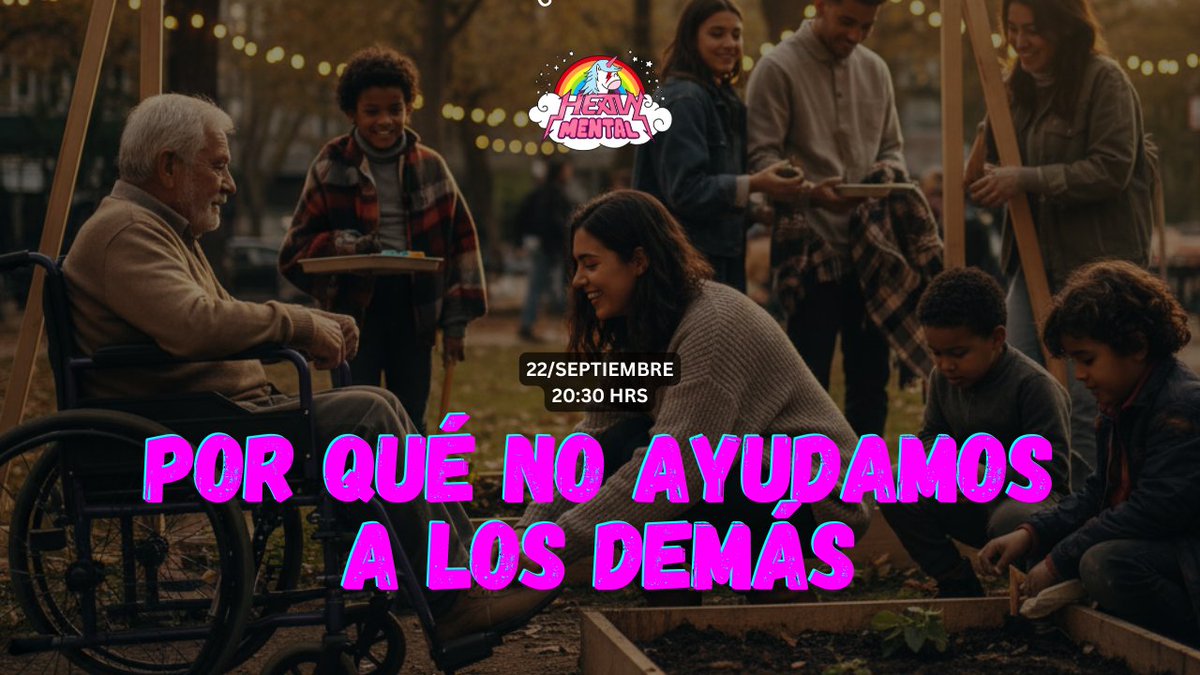 Heavy Mental (@heavymental_es) on Twitter photo 🚨 LUNESSS - 20:30 HRS 🚨
🦄 #133 - Por qué no ayudamos a los demás... o lo hacemos sin mucho criterio 😵 (con Pablo Melchor <a href="/pmelchor/">Pablo Melchor 🔸</a>)
🔗youtube.com/live/x5HDpellD… 🚨 LUNESSS - 20:30 HRS 🚨
🦄 #133 - Por qué no ayudamos a los demás... o lo hacemos sin mucho criterio 😵 (con Pablo Melchor <a href="/pmelchor/">Pablo Melchor 🔸</a>)
🔗youtube.com/live/x5HDpellD…