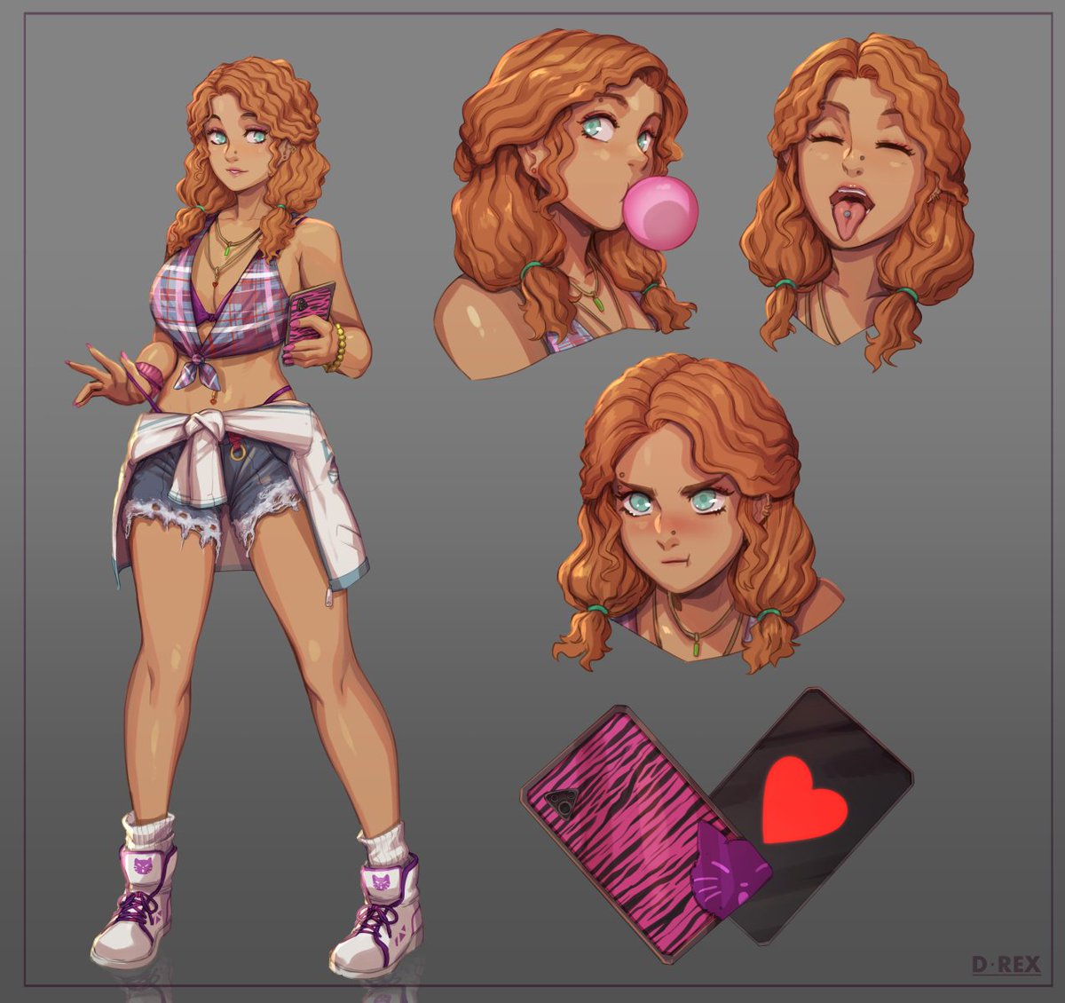 Another surprise character design I did during my stream comms! (Been rolling a lot of these XD!). This one was done for RedRaider :D!   

I'm posting an alt version including a nude view over in my Discord and a time lapse over on the other site!