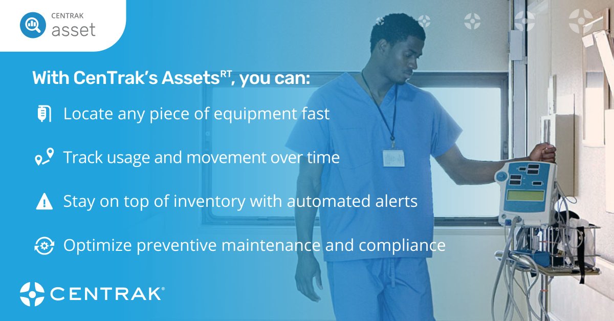 CenTrak's tweet image. Stop wasting time hunting for equipment. CenTrak’s AssetsRT puts real-time maps, smart search &amp;amp; dashboards at your fingertips; helping you locate, track &amp;amp; manage assets with ease. Explore more: hubs.la/Q03JM4dN0
 #RTLS #AssetTracking #Healthcare