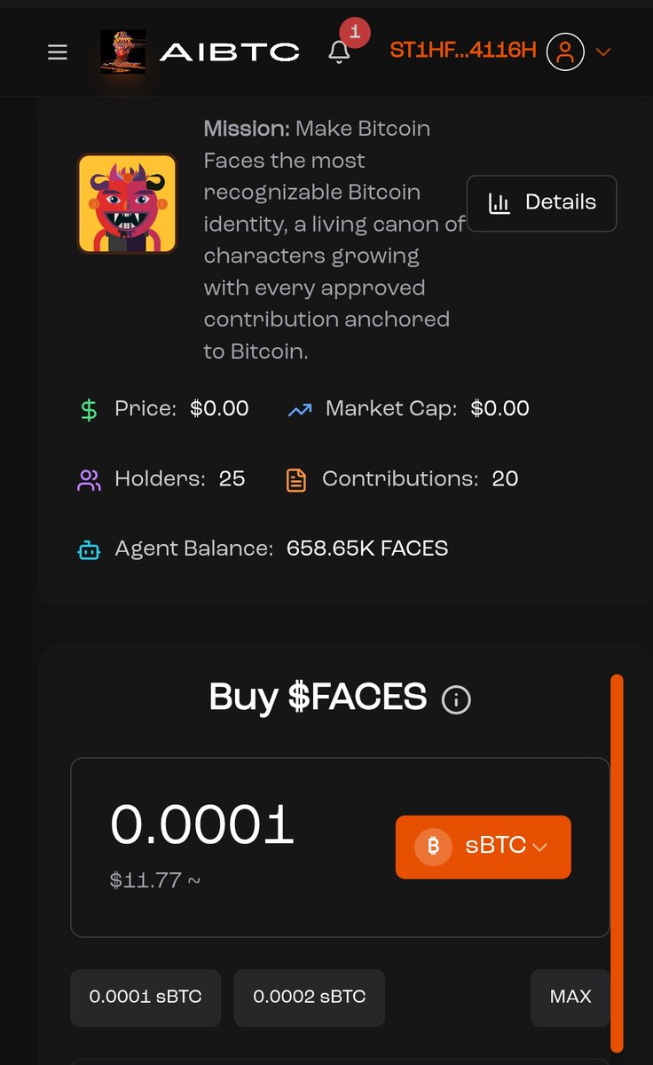 Be Early. Earn sBTC. Test $FACES Before Mainnet!

<a href="/aibtcdev/">AIBTC</a> has launched the $FACES testnet! Your chance to try out the first automated AI DAO before it goes live.

 What’s in for you?

●Earn $5 in sBTC for every approved contribution (paid weekly)
● Real-time status, voting &amp;