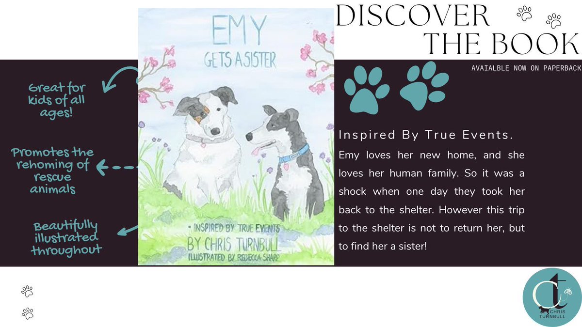 Inspired by my time volunteering at the RSPCA, this story is about giving rescue dogs a second chance at happiness.
Beautifully illustrated in watercolour by Rebecca Sharp. 🐶🎨 #books #kidlit #amreading #storytime #RSPCA #SecondChances #dogs 

linktr.ee/christurnbulla…