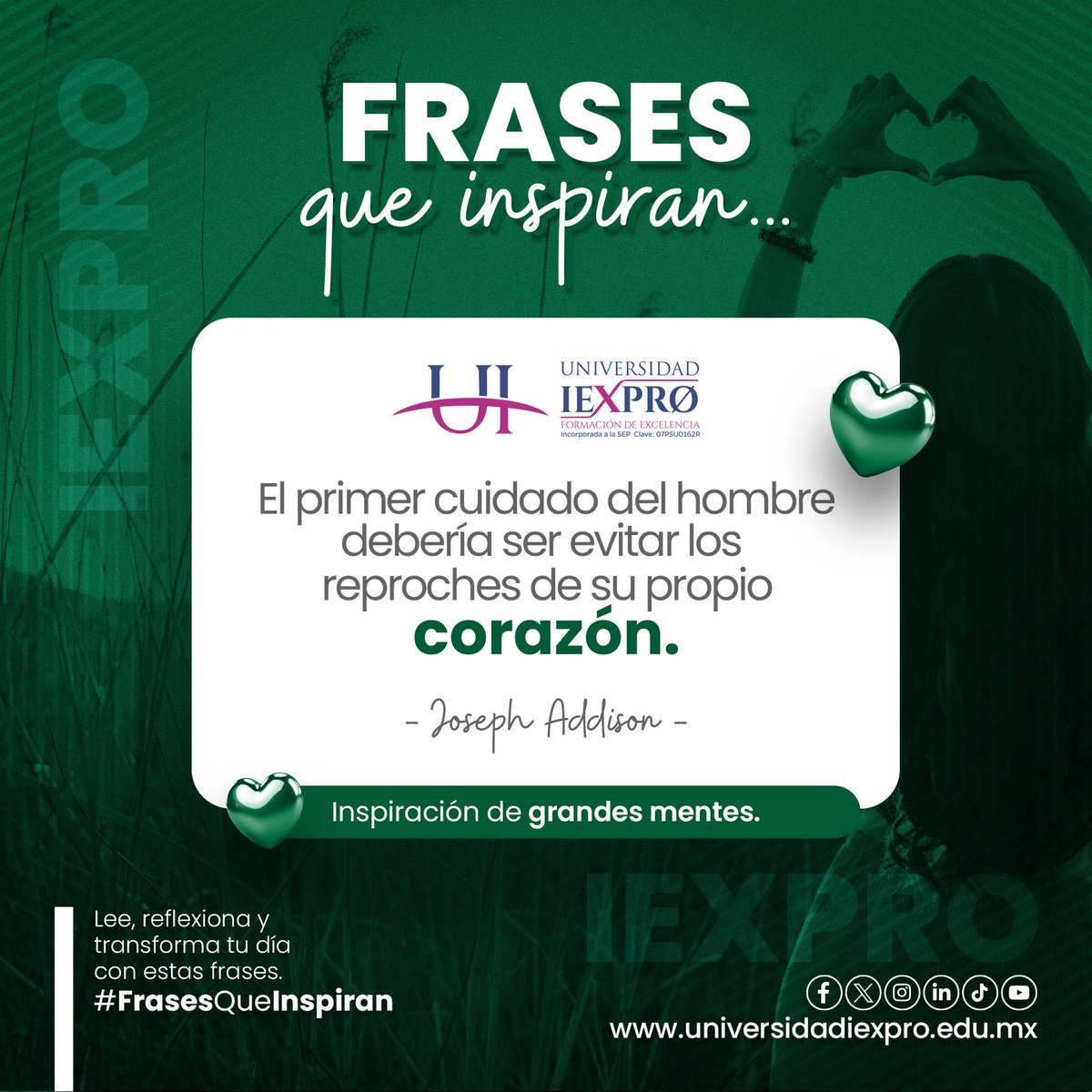 IexproU's tweet image. 📖 Te invitamos a leer y reflexionar con una frase inspiradora del autor Joseph Addison. 🌟

#FraseDelDía #JosephAddison #Literatura #YoSoyIEXPRO