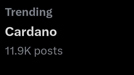 Cardano is trending 🔥