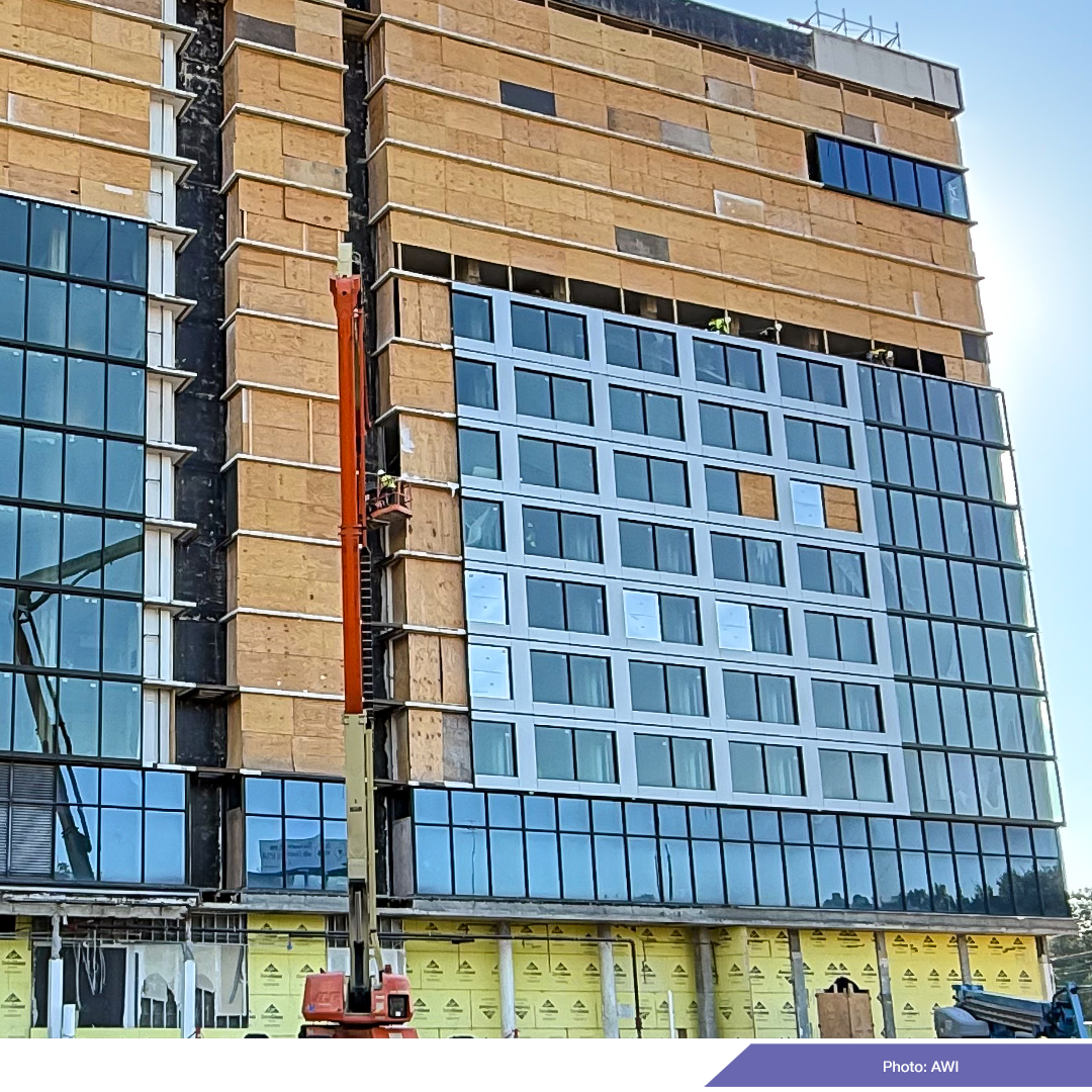 advancedwindow's tweet image. Really coming along nicely at The Greenleigh, a modern redevelopment of Hotel Derek in Houston, one of our first projects there. More to come! Partners: Rockbridge, @questwindows 
#windowinstallation #houston #construction #glazing #fenestration