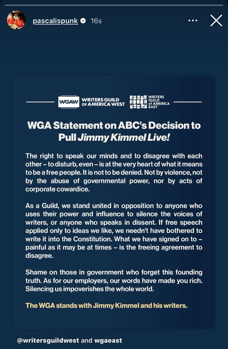 NEW: instagram story on pascalispunk!

Remember that censorship is not okay. We at PPN implore you to know your rights and to not let bigots silence your voices. We stand with Jimmy Kimmel and his writers.