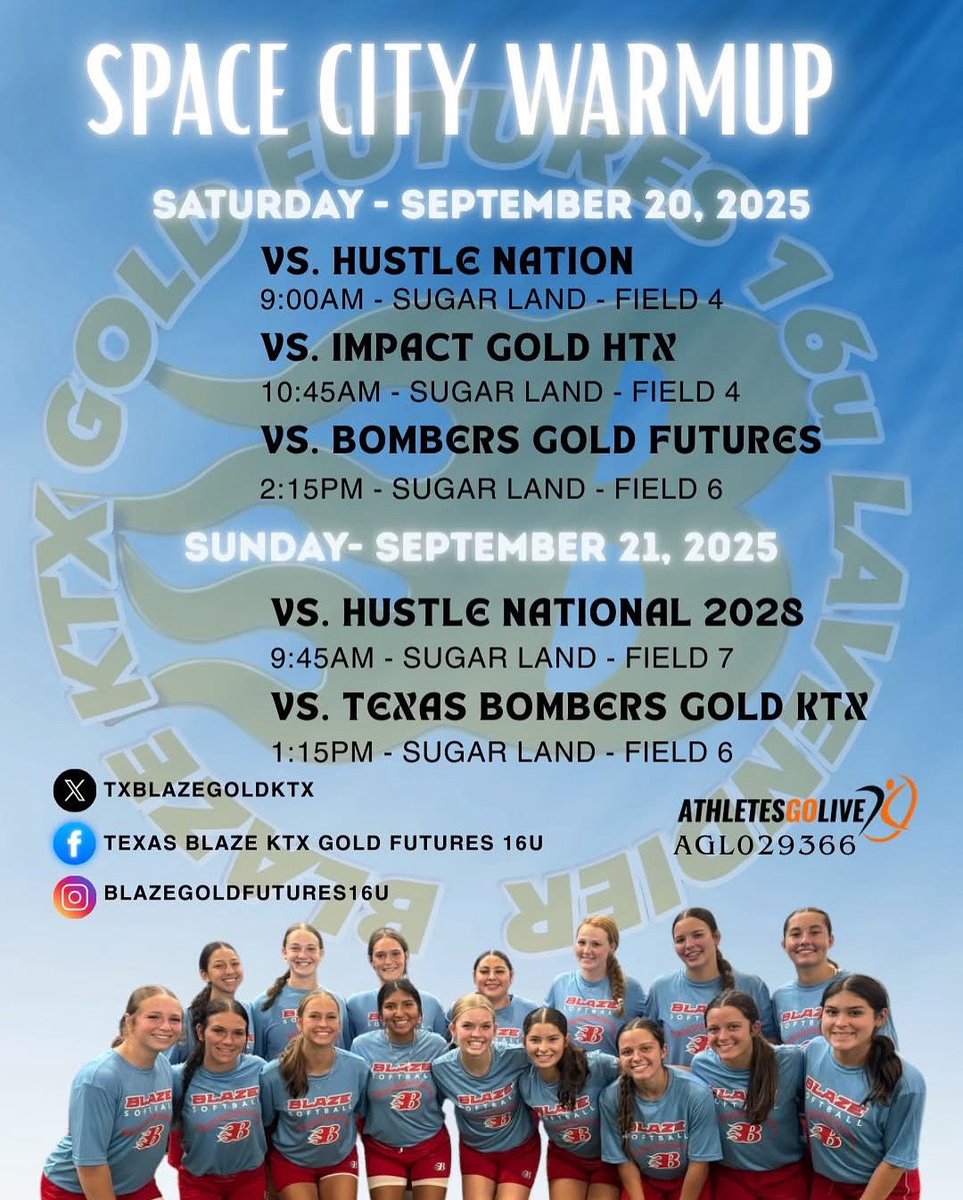 First tournament of the season is almost here! Excited to get started with this talented group of athletes!😁🤩 LET'S GOOOOOOO!!!! #bBlaze #bBold #bGold