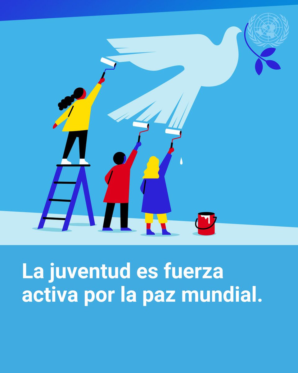 Las personas jóvenes alzan la voz: rechazan la violencia, apoyan a quienes sufren por las guerras y construyen soluciones de paz duraderas.

🕊️ Su liderazgo es clave para un mundo más justo.

👉 En vísperas del #DíaDeLaPaz, inspírate y suma tu voz:
🔗un.org/es/peaceandsec…