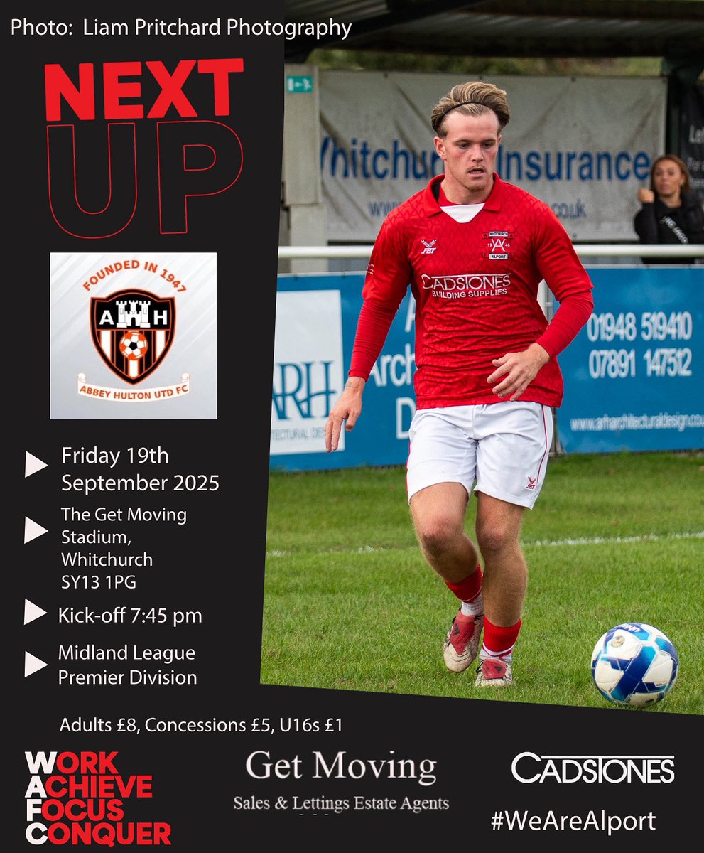 FRIDAY UNDER THE LIGHTS🔴⚪️

Tomorrow night we do something different and welcome <a href="/HultonUtd/">Abbey Hulton Utd FC</a> to the <a href="/GetMovingEstate/">Get Moving</a> stadium in the <a href="/MidlandLeague/">Capelli Sport Midland Football League</a> for our first go at Friday night football, as we look to build on last weekends win. What better way to start your weekend than with