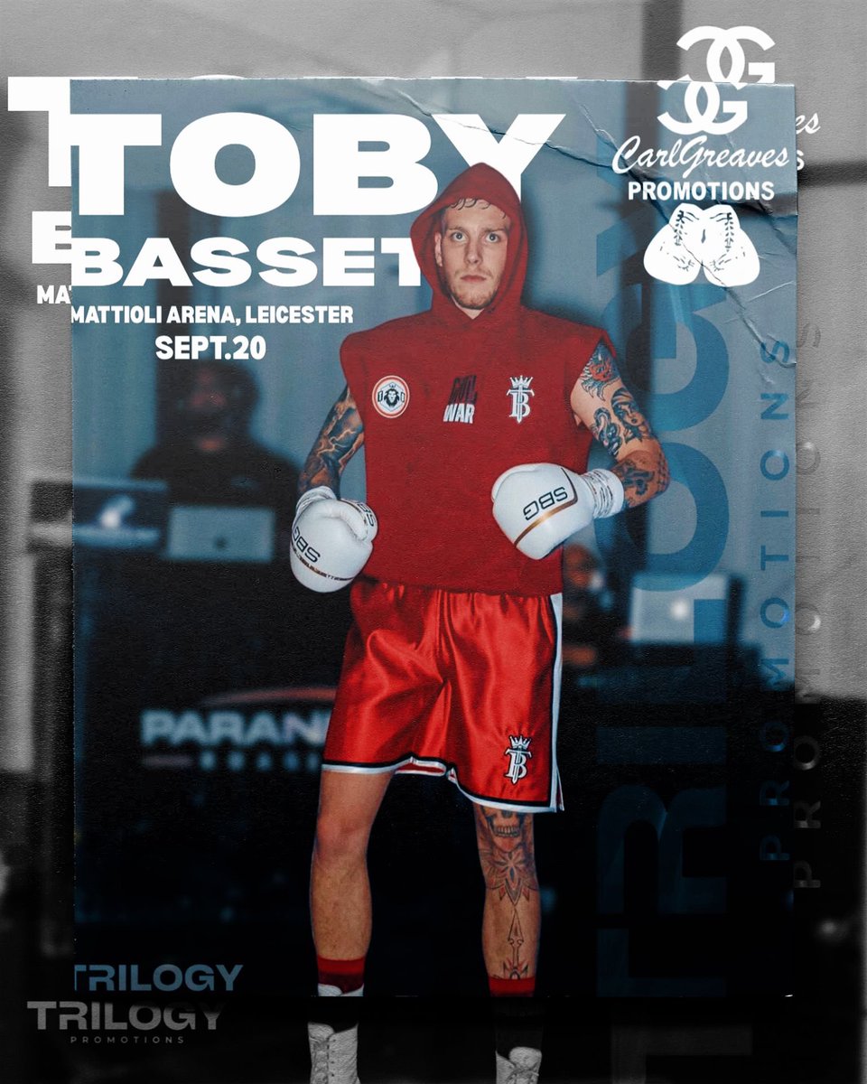 Toby Bassett returns to the ring this weekend in Leicester, on a Carl Greaves Promotions card. 🥊 

Bassett faces Robbie ‘The Camden Caretaker’ Chapman. 👊

#TheTimeIsNow