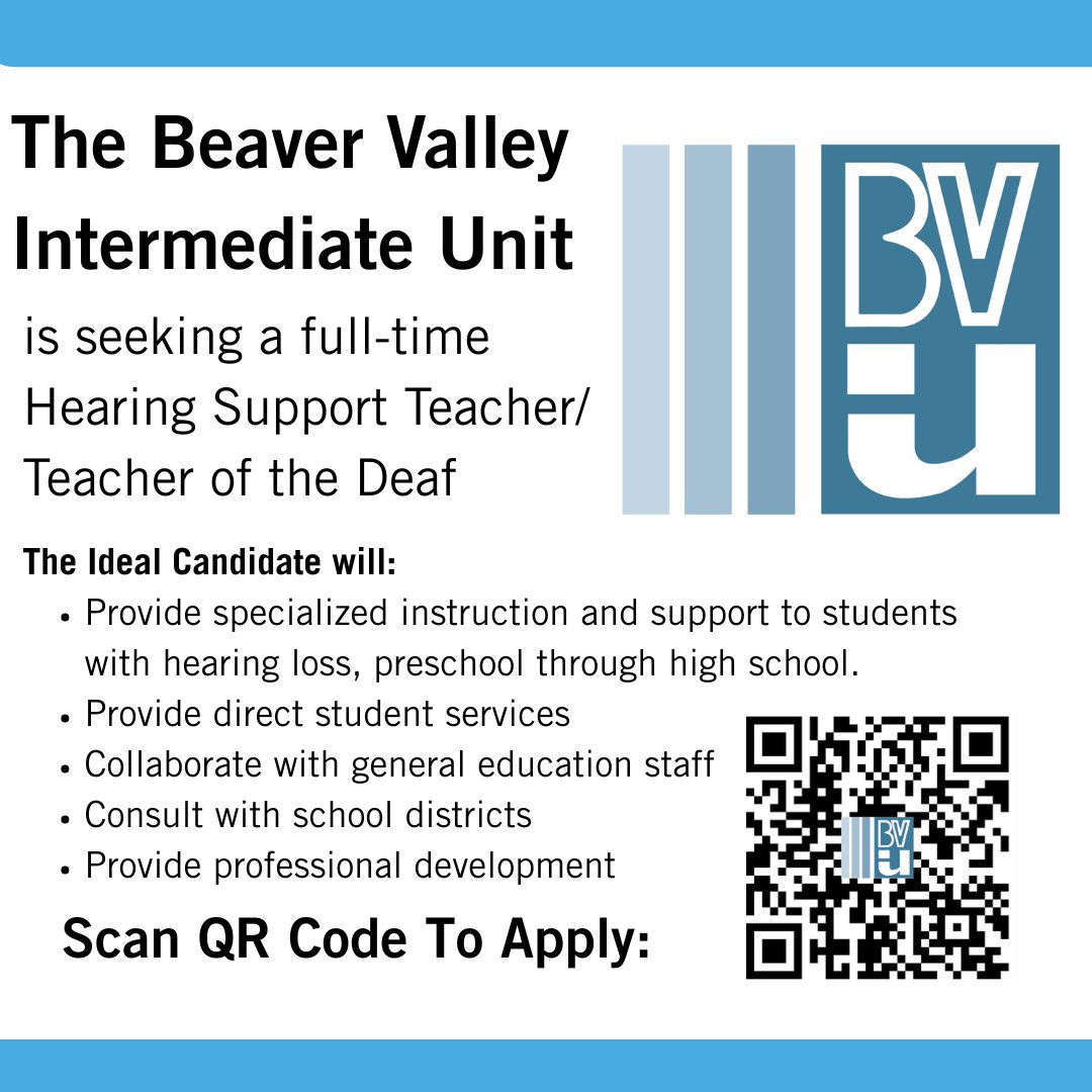 The BVIU is seeking a full-time Hearing Support Teacher/ Teacher of the Deaf
loom.ly/q9uDHsc