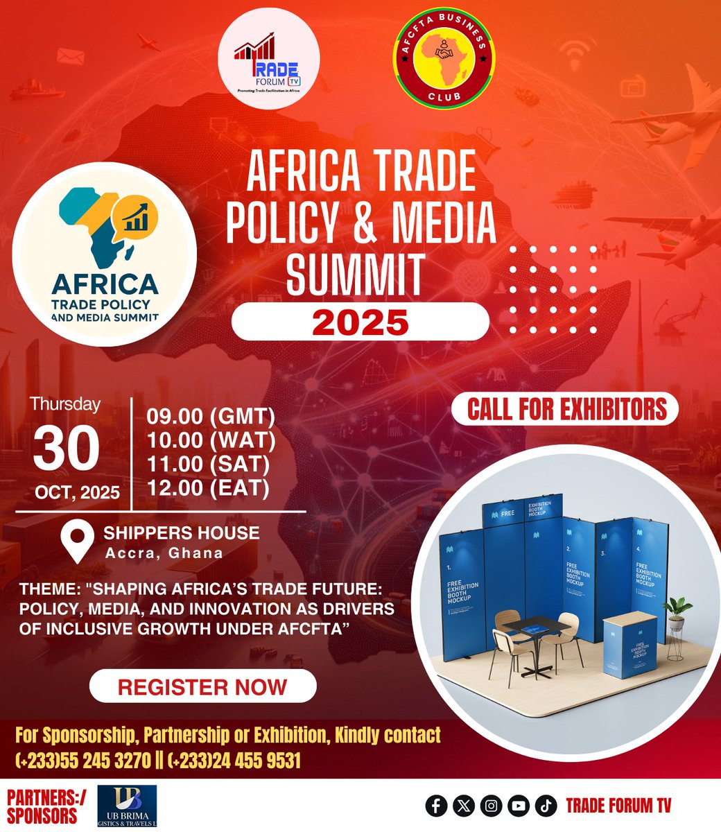 ATPMS_'s tweet photo. 🌍✨ Save the Date and Register Now for the @ATPMS_ 2025, your golden gateway to connect with participants from across 20+ African countries.

📅 Date: October 30, 2025
📍 Venue: Ghana Shippers' House, Accra 

🚀 Secure your spot today:
https://t.co/DdVmiIYTIt…

#ATPMS2025 https://t.co/VIAoHYqKn4