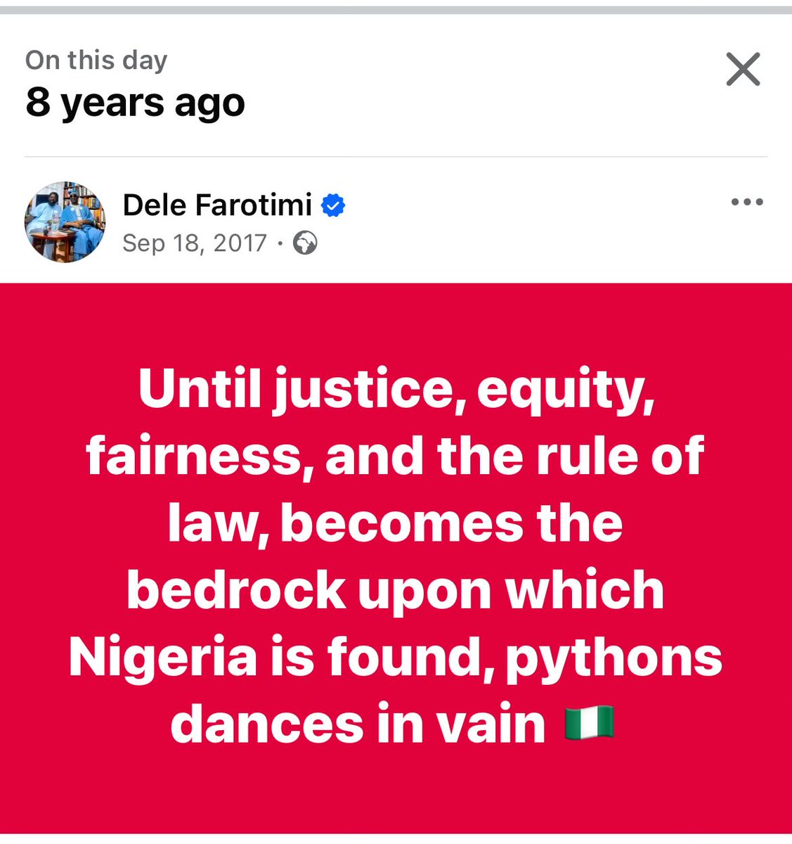 DeleFarotimi's tweet image. It is hypocritical and unconscionable for a government that daily negotiates and pays bandits and terrorists, to continue to find excuses for categorizing IPOB as a terrorist organization. 

Free MNK.