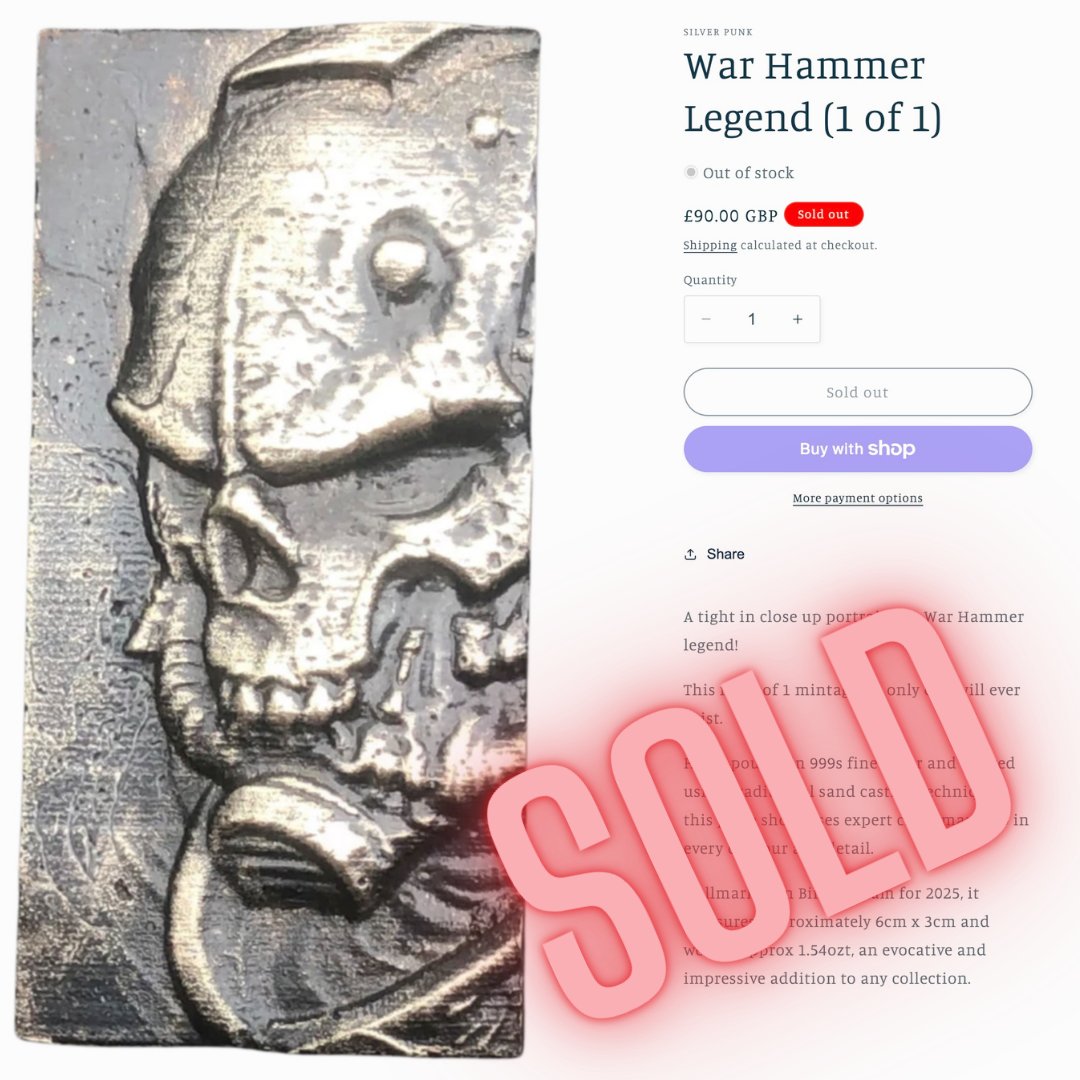 silverpunkpour's tweet image. The War Hammer Legend

a one of one silver art bar....

#silver #art #stackingsilver