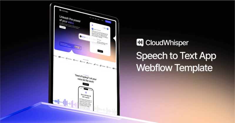🚀 Meet CloudWhisperer, a sleek AIWebflow Template. With futuristic gradients, clean layouts, and modern UI, it’s the perfect way to showcase your next AI project in style. brixtemplates.com/templates/gene…