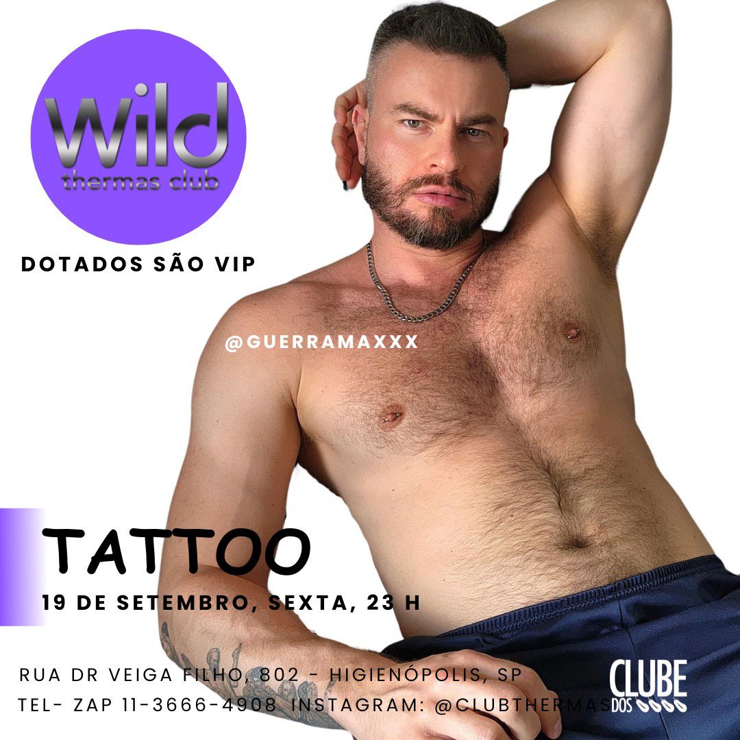 🔥 Sexta-feira, 19/09, é dia de tesão, prazer e muita pegação no <a href="/clubedospauzudo/">182K+ CLUBE DOS PAUZUDOS</a>, direto da <a href="/WildThermasClub/">Wild Thermas Club</a>! Eu vou estar agitando a Orgia dos Tatuados. Quem vem? 👀🍆