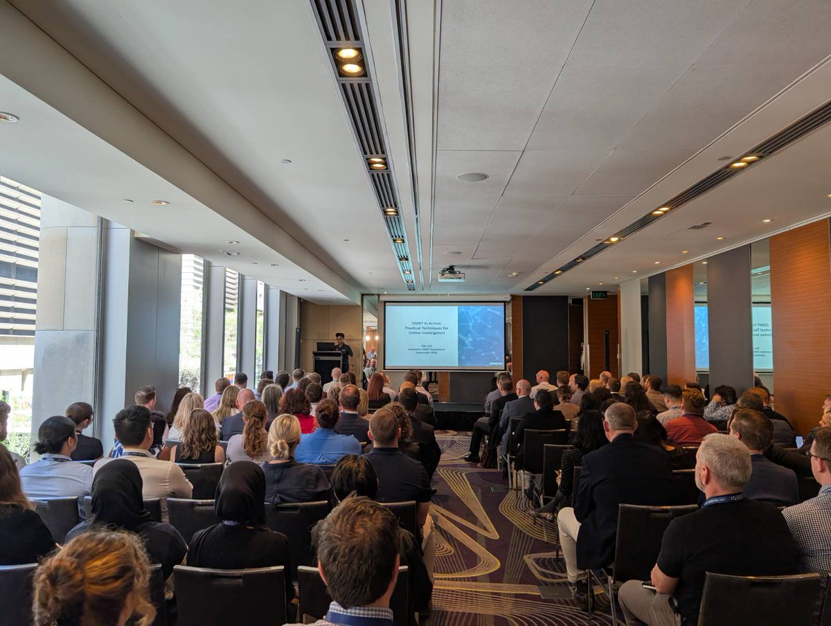 OSINTtechniques's tweet image. Presented at the Australian OSINT Symposium.  

Great to present in front of a switched-on crowd. Thanks for the questions! 

#osint
#investigations