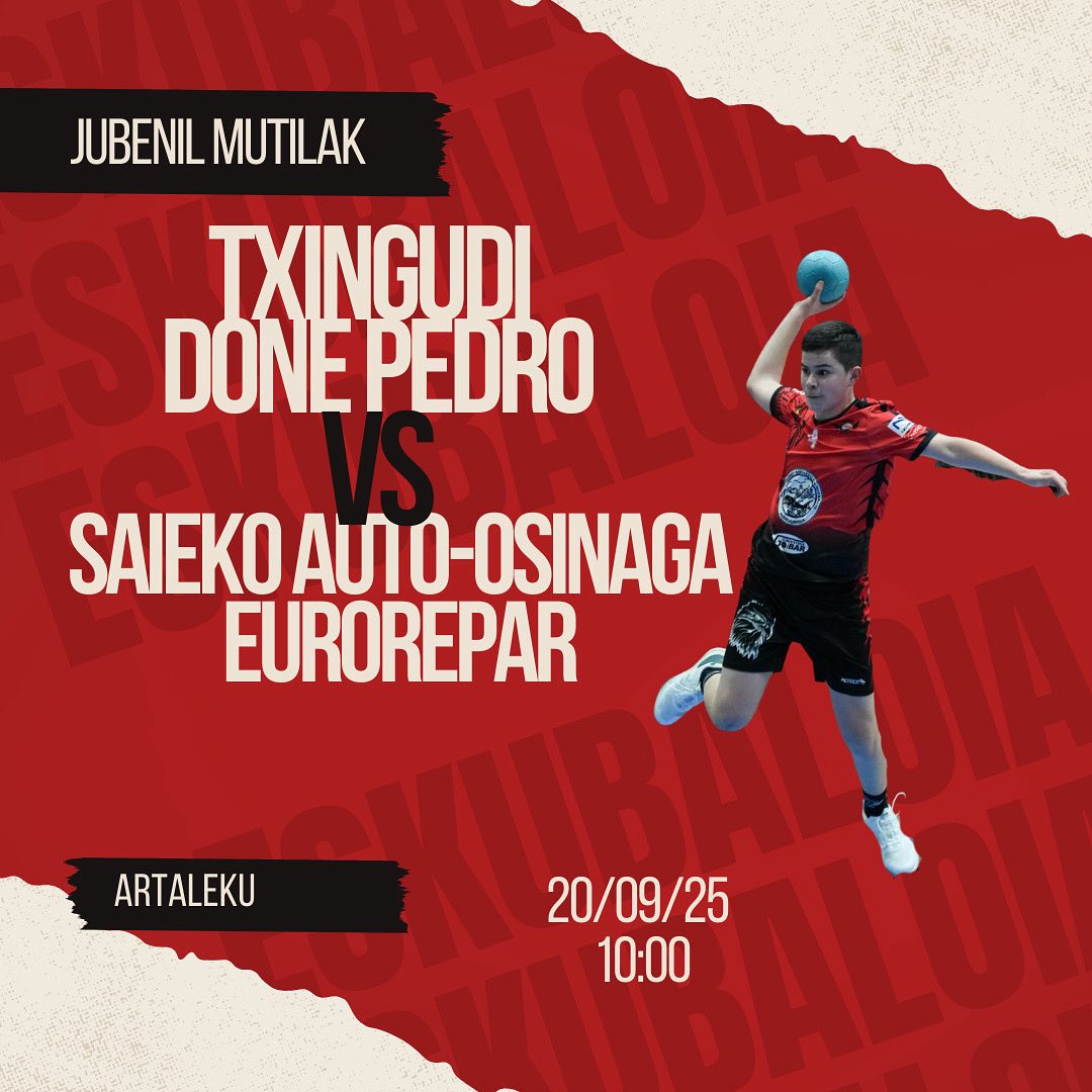 🔴⚫️ 1. JARDUNALDIA - GIPUZKOAKO TXAPELKETA💪💪

🗓️Irailak 20, LARUNBATA

❤️JUBENIL MUTILAK
🕛10,00
📍Artaleku
🆚SAIEKO