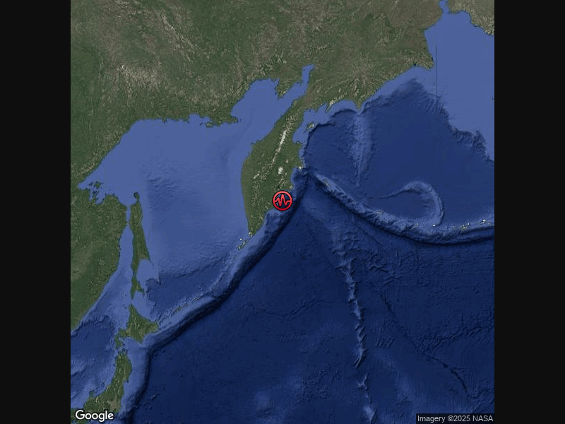 Large Shallow Quake M: 7.8 Depth: 10.0 K near 143 km E of Petropavlovsk-Kamchatsky, Russia @ 2025-09-18 18:58:14 No tsunami threat.
Get real-time earthquake alerts, map &amp; forecasting @ carrington.app