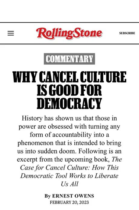 When it was conservatives getting canceled for rejecting their warped woke agenda they were cheering from the rooftops