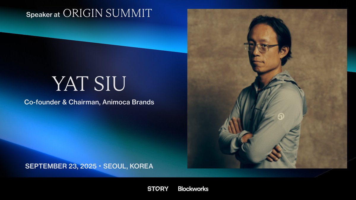 Speaking at Origin Summit: Yat Siu @ysiu Co-founder and Executive Chairman  at Animoca Brands