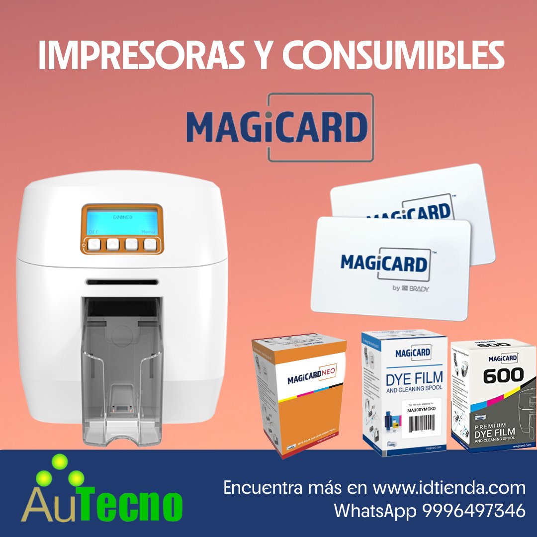 Autecno's tweet image. Impresoras de tarjetas #Magicard   solo la mejor impresión de tarjetas de PVC
En #Autecno encuentras disponibilidad de inventario en nuestros almacenes de #Merida y #CDMX de consumibles y tarjetas para tus equipos.