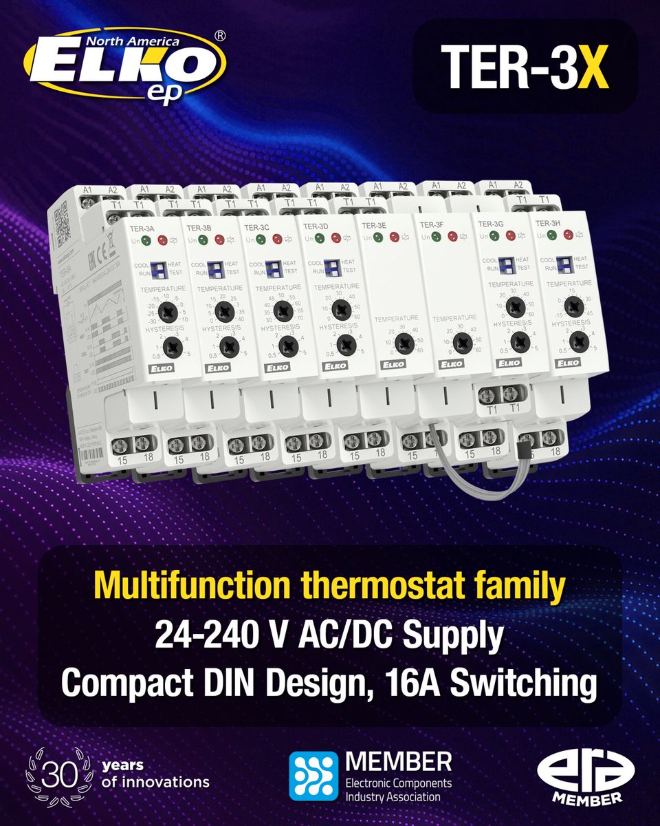 PowerCompSales's tweet image. ELKO EP North America TER-3X:
The TER-3X family of thermostats is coming soon to ELKO EP North America – bringing precise temperature control to industrial and building applications ⚡
powercompsales.com/elko-ep-north-…
#ELKOEPNA #TER3X #PowerComp #PowerCompSales #PowerComponentSales