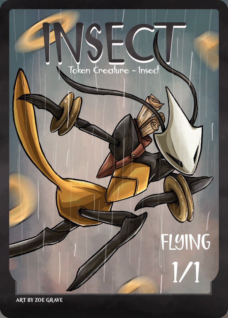 Super contenta de como han quedado los Token que he hecho de Hollow Knight/Silksong.

A lo mejor alguno más cae en estos días
#MTG #MagicTheGathering