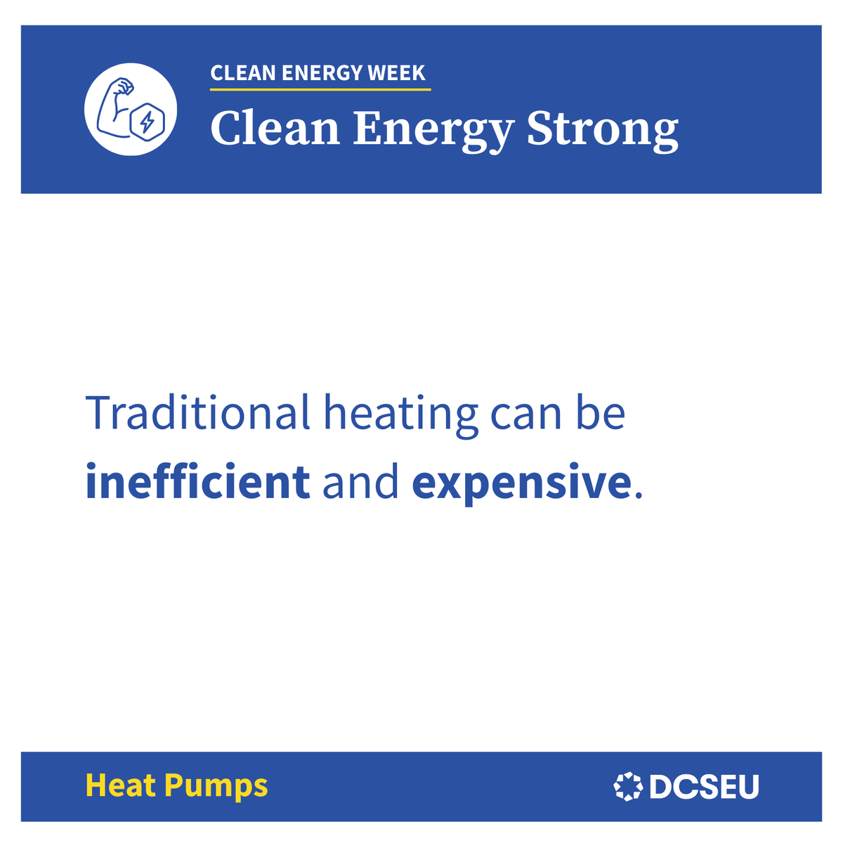 DCSEU's tweet photo. Hey DC, it’s Clean Energy Week!  Switch to an energy-efficient electric heat pump for powerful home climate control &amp; big savings. Learn more + find rebates at https://t.co/hxoSR5r1Gr. #CleanEnergyWeek #DCSEU https://t.co/Fu9MGncPLz