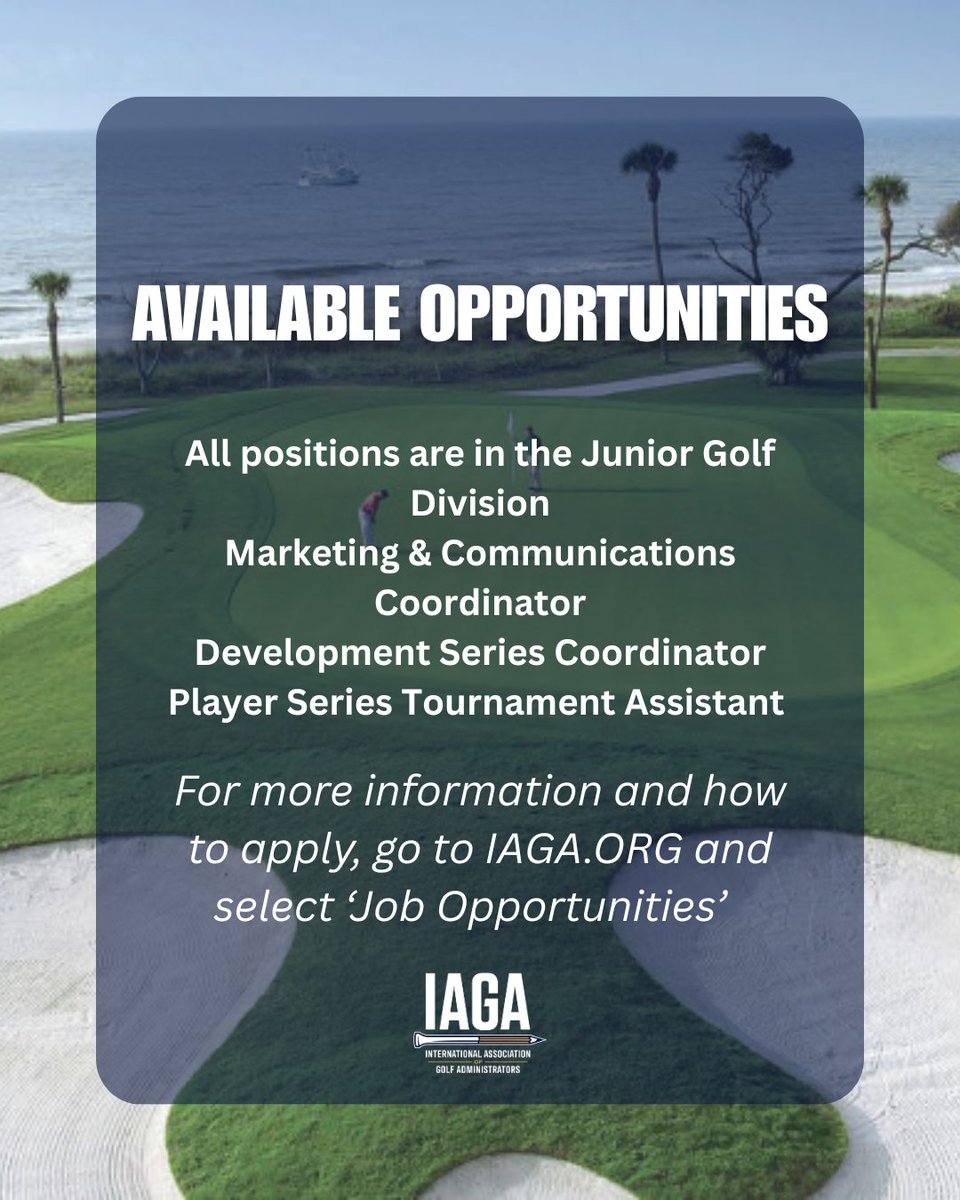 IAGA (@iaga_golf) on Twitter photo Opportunities are now available within the Junior Golf Division at the <a href="/SCGA1929/">SC Golf Association</a>! Make an impact on growing the game through these exciting positions. If you’re interested, head to IAGA.org for more details. ⛳️ pic.x.com/hlduFsn0Qd Opportunities are now available within the Junior Golf Division at the <a href="/SCGA1929/">SC Golf Association</a>! Make an impact on growing the game through these exciting positions. If you’re interested, head to IAGA.org for more details. ⛳️ pic.x.com/hlduFsn0Qd