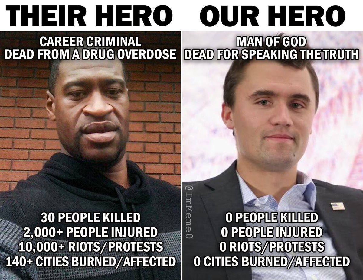 NevadaLiberty64's tweet photo. @libsoftiktok Their hero vs Our Hero https://t.co/bdmeUKCmnW