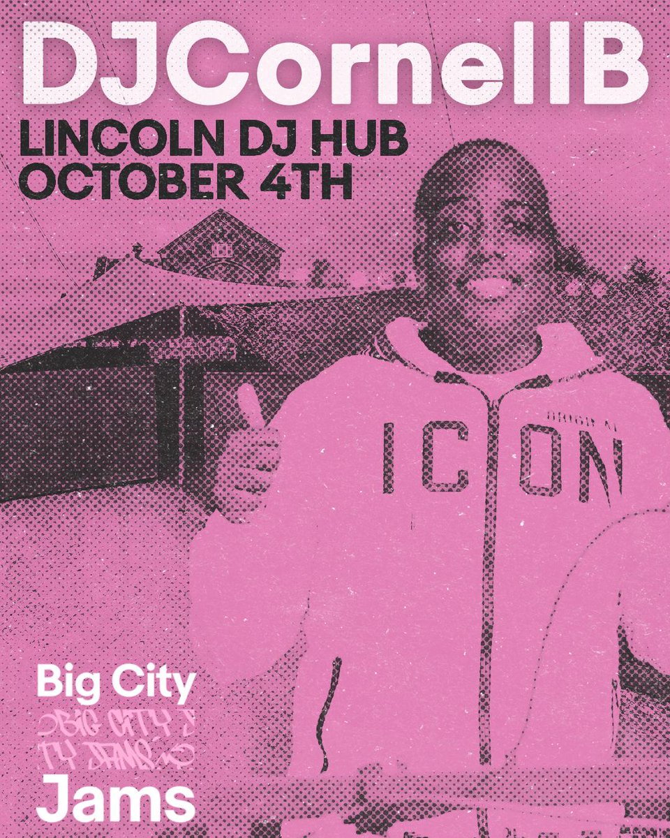 Here it is everyone, DJ Cornell B playing on October 4th at the Big City Jams. #DJCornellB #DNB 
<a href="/LincolnCity_FC/">Lincoln City FC 🇺🇦</a> #WeAreImps #ImpsDNB