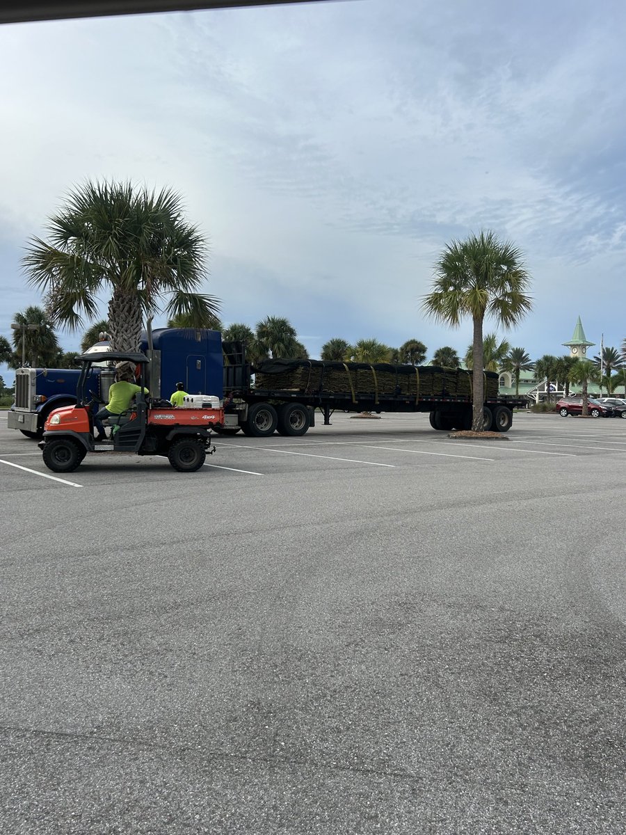 Big day as the last truckload of sod for the Ryder renovation ⁦<a href="/PGAVillage/">PGA Golf Club at PGA Village</a>⁩