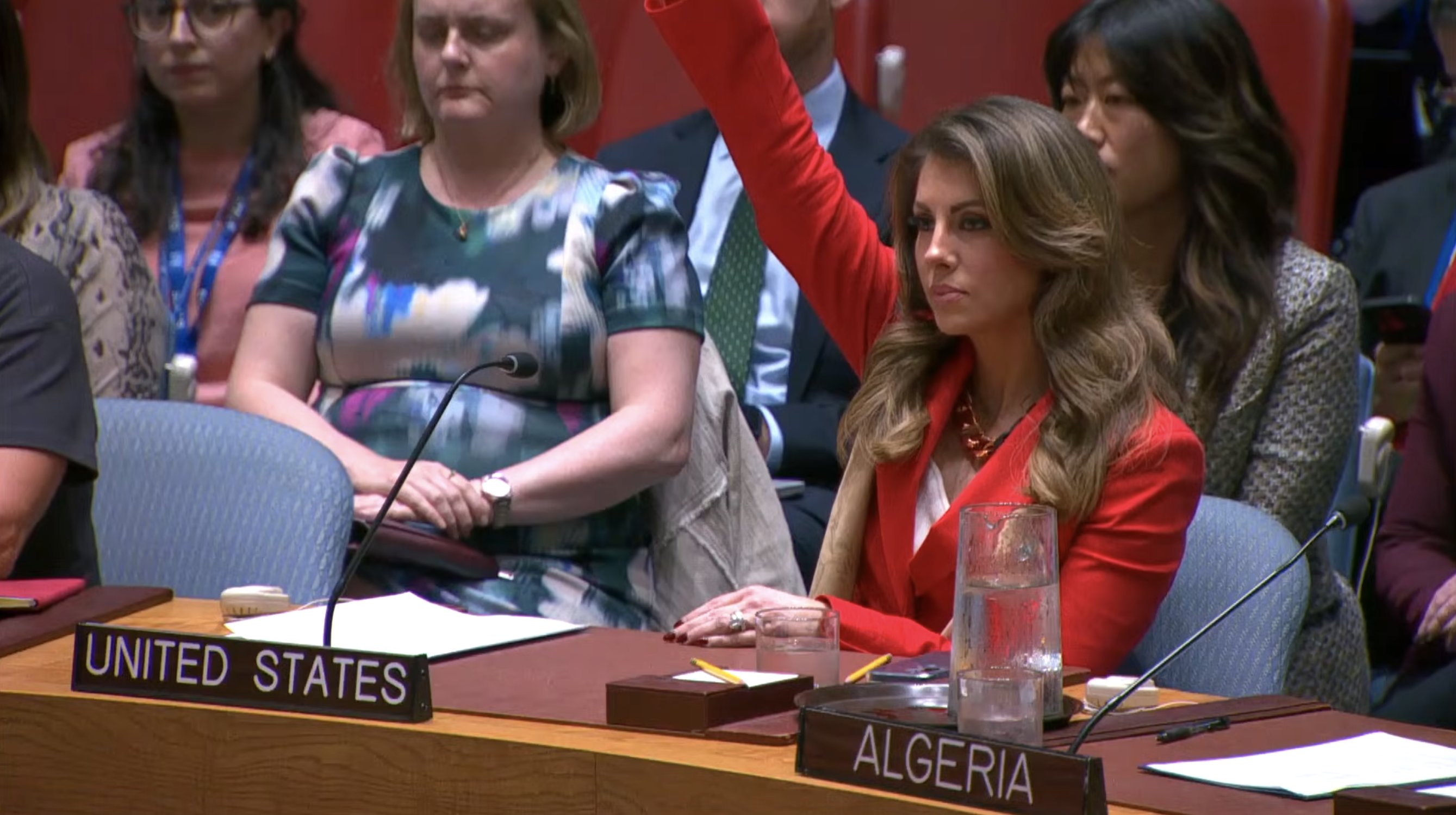 Security Council members vote on the draft resolution.