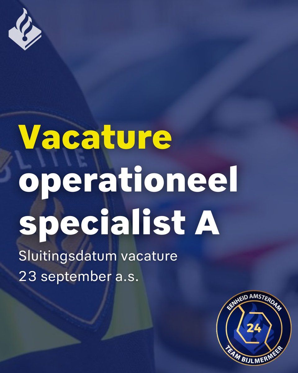 We zoeken een Operationeel Specialist A. Ben jij de gedreven collega die we zoeken voor het meest diverse en uitdagende team in de eenheid? Klik op de link voor de vacaturetekst en kom op de lijn!   De vacature sluit al op 23 september.

kombijde.politie.nl/doorstromen/va…