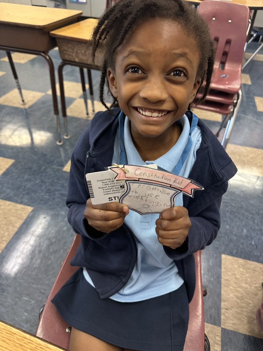 Yesterday was Constitution day! We learned about the constitution, wrote our own class constitution, and created constitution badges for our lanyards! <a href="/LelyLionsRoar/">Lely Elementary</a> <a href="/mrsnoeLES/">Mrs. Noe LES</a>