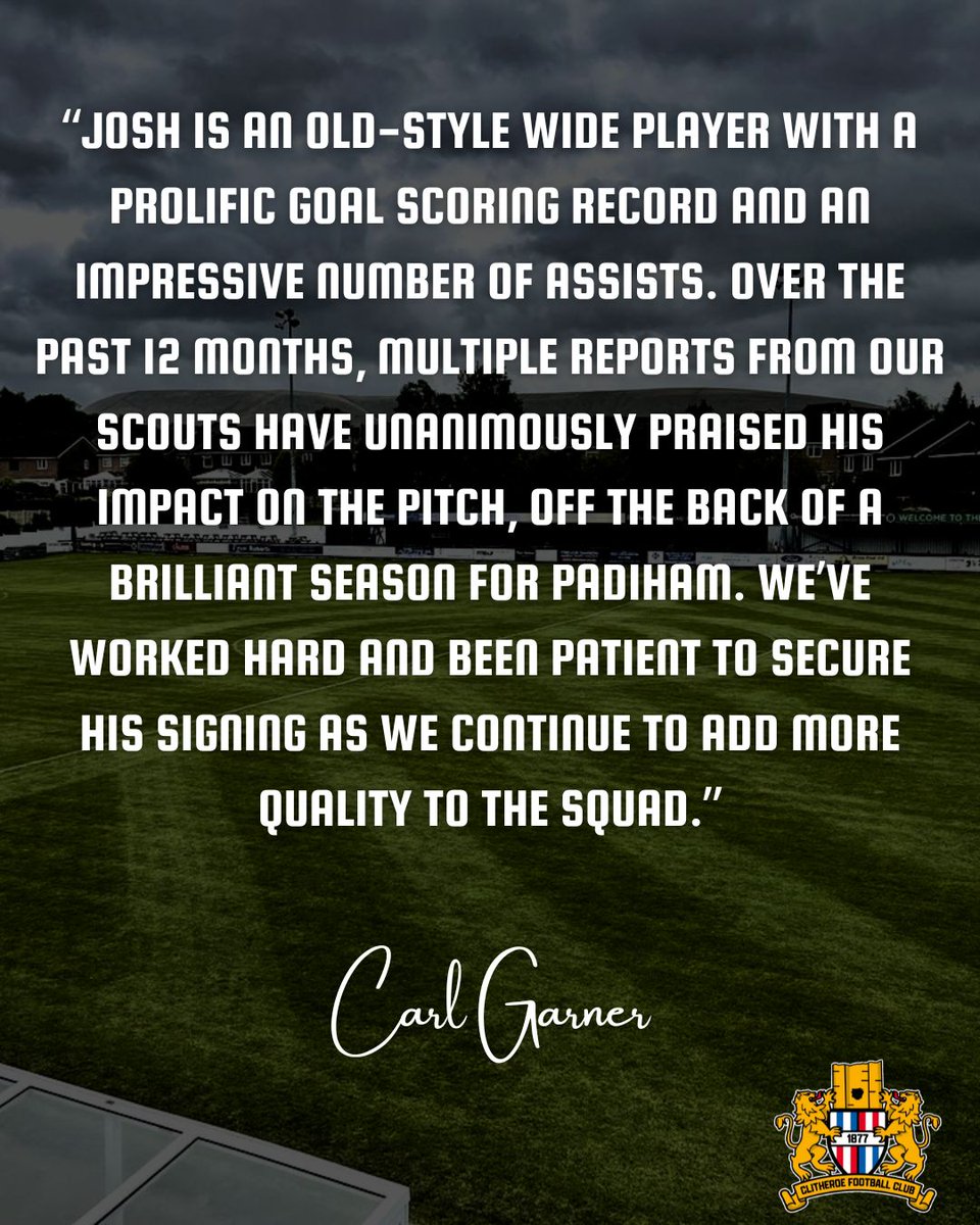 🅝🅔🅦 🅢🅘🅖🅝🅘🅝🅖 

The Blues secure prolific winger Joshua Briggs from FC St Helen's.

Clitheroe FC would like to express sincere gratitude to FC St Helens, and wish them continued success for the future. 

#WelcomeJosh
#ForwardTogether