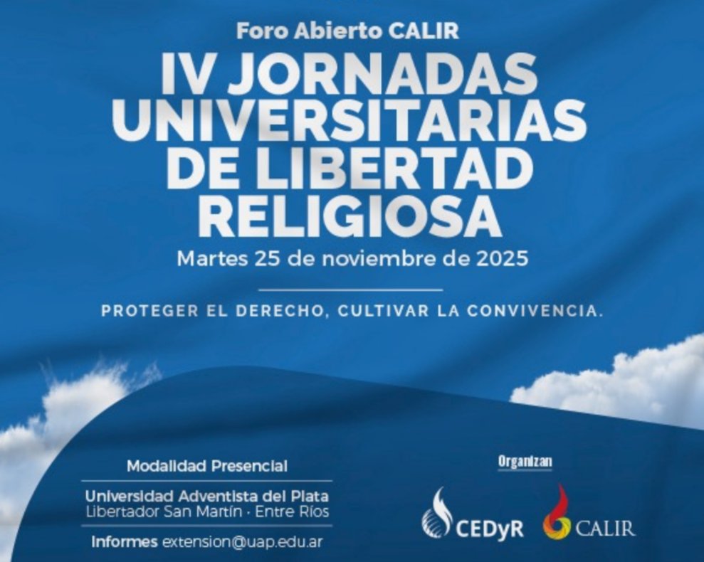 25 NOVIEMBRE 2025
FORO ABIERTO CALIR
"Proteger el Derecho, Cultivar la Convivencia".
Organizan CEDyR y CALIR
#libertadreligiosa 
Inscripción: forms.office.com/r/Kgqbii9Ycb