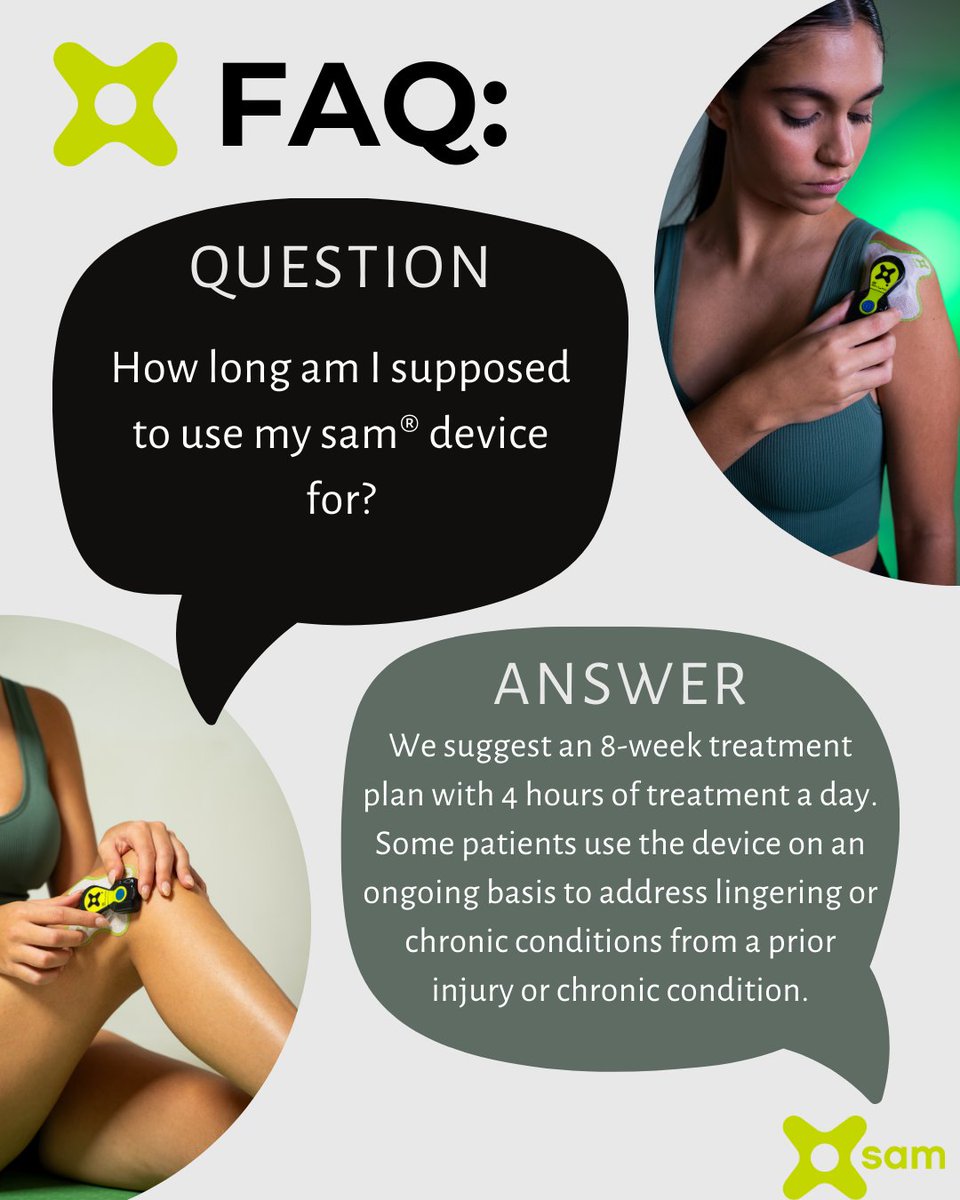 samrecover's tweet image. Your questions matter! Here is another FAQ from our community. What would you like to learn about sam®?

#faq #recoverfaster #treatment #healingjourney