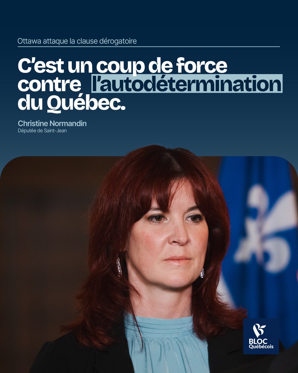 Le Québec est français, laïque et entend demeurer libre de ses choix. N'en déplaise à Ottawa.

#BlocQc