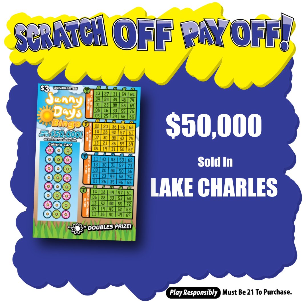 Congrats to Stop Time on Lake Street in #LakeCharles! 🎉

They sold a $50,000 prize-winning Sunny Days Bingo #ScratchOff! 👏

👉 brnw.ch/21wVTxC